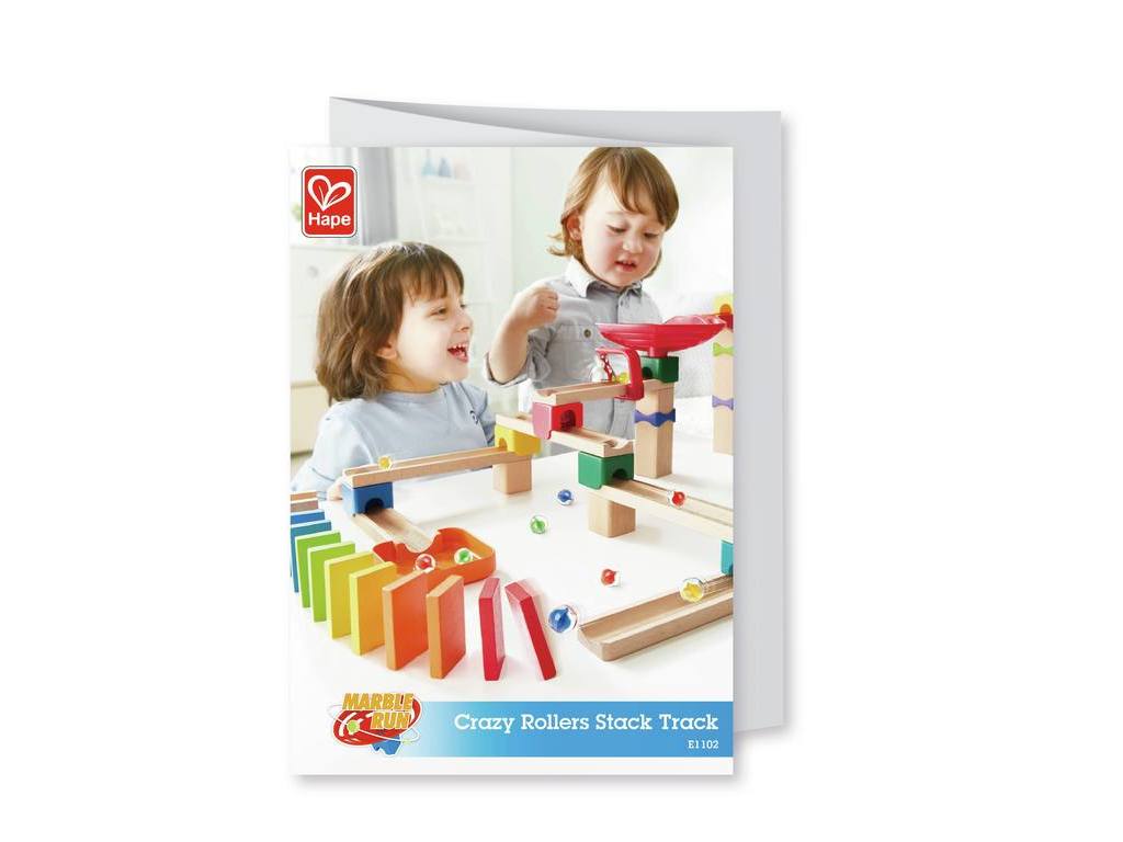 Zweispurige Murmelbahn mit Domino von Hape E1102