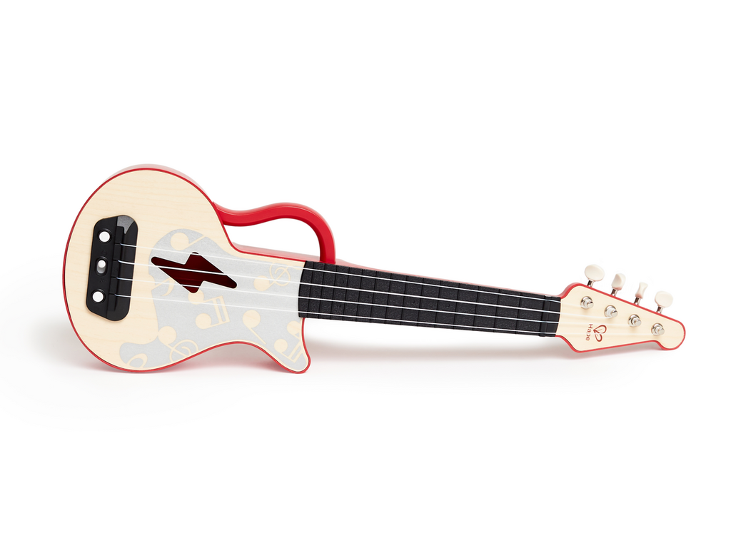 Leuchtende Lern Ukulele rot E0624 v. Hape