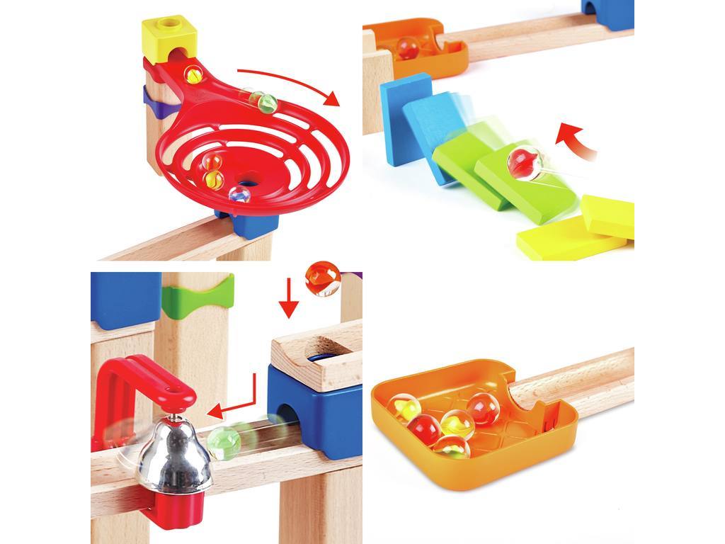 Zweispurige Murmelbahn mit Domino von Hape E1102
