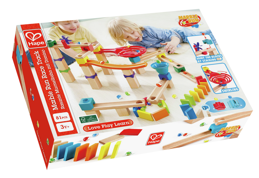 Rasante Murmelbahn mit Domino v. Hape E1101